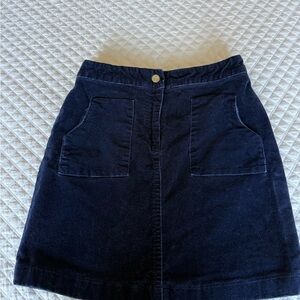 Brooks Brothers Navy Corduroy A-Line Mini Skirt